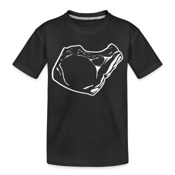Steak Skizze - Kinder Premium Bio T-Shirt - Schwarz - Vorne