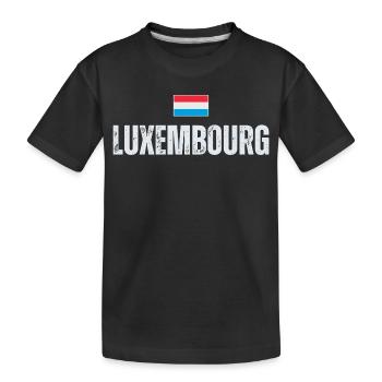 Flagge von Luxemburg, Luxemburger Stolz - Kinder Premium Bio T-Shirt - Schwarz - Vorne