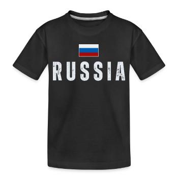 Russische Flagge, russischer Stolz - Kinder Premium Bio T-Shirt - Schwarz - Vorne