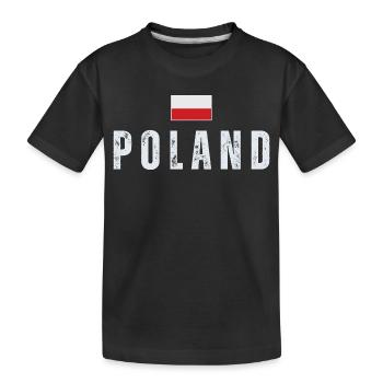 Polish pride, Polish flag - Kids' Premium Organic T-Shirt - black - Front
