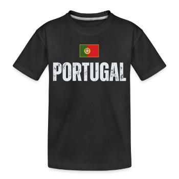 Portugiesische Flagge, Portugiesischer Stolz - Kinder Premium Bio T-Shirt - Schwarz - Vorne