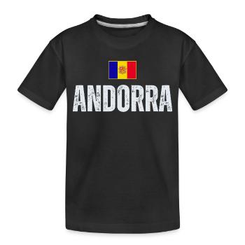 Flagge von Andorra, andorranischer Stolz - Kinder Premium Bio T-Shirt - Schwarz - Vorne