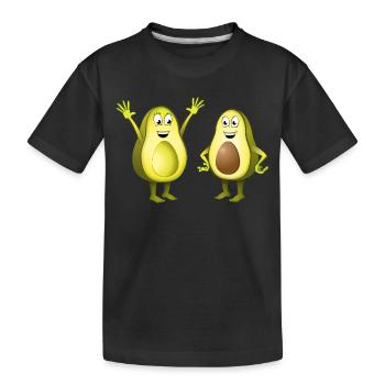 Image de deux avocats joyeux - T-shirt bio Premium Enfant - noir - Devant