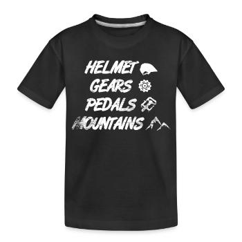 Casque Vitesses Pédales Montagnes - T-shirt bio Premium Enfant - noir - Devant