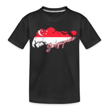 Carte de Singapour, drapeau de Singapour - T-shirt bio Premium Enfant - noir - Devant