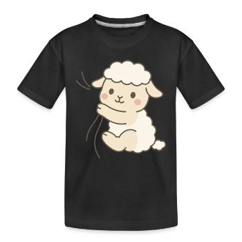 Cuddle Lamb Love - Kids' Premium Organic T-Shirt - black - Front