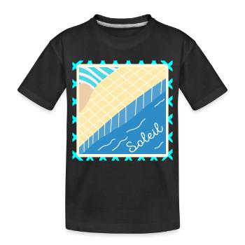 PISCINE VACANCES D’ÉTÉ SOLEIL - T-shirt bio Premium Enfant - noir - Devant