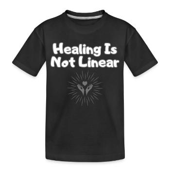 La guérison n’est pas linéaire – Mental Health Wear - T-shirt bio Premium Enfant - noir - Devant