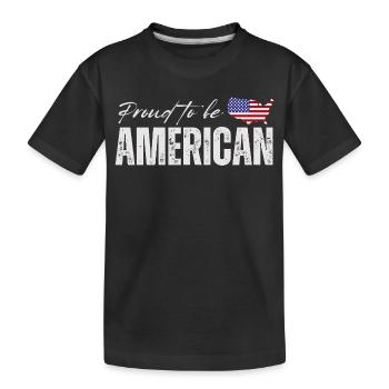 Fier Américain, j’aime l’Amérique - T-shirt bio Premium Enfant - noir - Devant