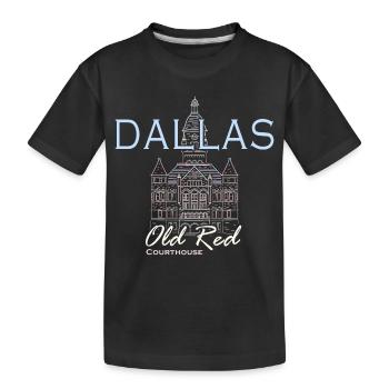 Dallas, Dessin à la main Landmark, Texas, Amérique - T-shirt bio Premium Enfant - noir - Devant