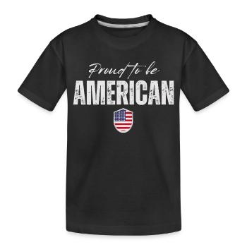Fier Américain, j’aime l’Amérique - T-shirt bio Premium Enfant - noir - Devant