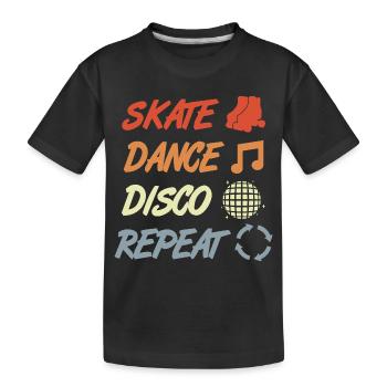 Discothèque en patins à roulettes - T-shirt bio Premium Enfant - noir - Devant