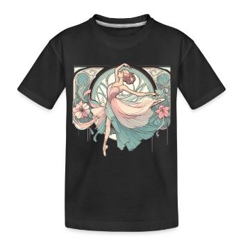 Danseuse de ballet Ballerine Art Nouveau Cadeau - T-shirt bio Premium Enfant - noir - Devant