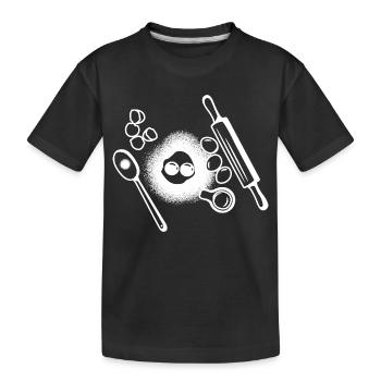 Dessin des ingrédients de cuisson - T-shirt bio Premium Enfant - noir - Devant