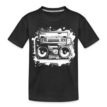 Dessin de musique hip hop - T-shirt bio Premium Enfant - noir - Devant