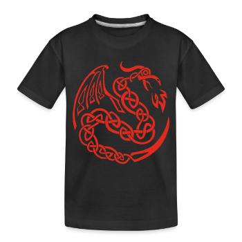 Dragon celte rouge - T-shirt bio Premium Enfant - noir - Devant