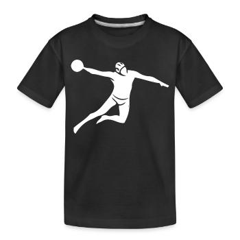 Wasserball Powerwurf - Kinder Premium Bio T-Shirt - Schwarz - Vorne
