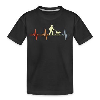 Hundehalter Herzschlag - Kinder Premium Bio T-Shirt - Schwarz - Vorne