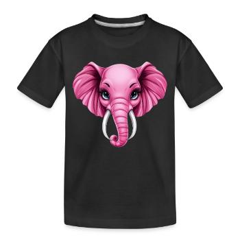 süßer pink rosa Elefant :) - Kinder Premium Bio T-Shirt - Schwarz - Vorne