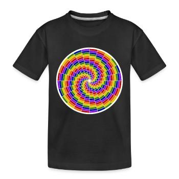 Colored Spiral Art Design - Kids' Premium Organic T-Shirt - black - Front