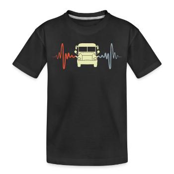 Vintage Bus ECG - Kids' Premium Organic T-Shirt - black - Front