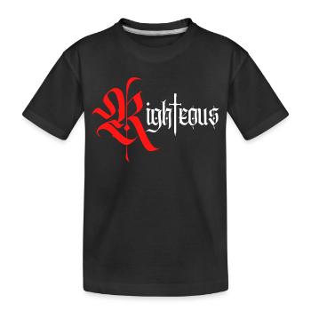 Gothique Righteous Design avec épée avec texte blanc - T-shirt bio Premium Enfant - noir - Devant