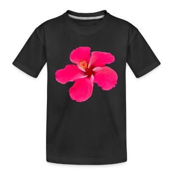 Realistic Hibiscus Flower Red Pink Summer - Kids' Premium Organic T-Shirt - black - Front