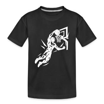 Basketball Slam Dunk Throw Player Dunking Gift - Kids' Premium Organic T-Shirt - black - Front