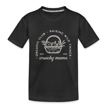 Knusprige Mama Bio Mütter Club lustiges Gehöft - Kinder Premium Bio T-Shirt - Schwarz - Vorne
