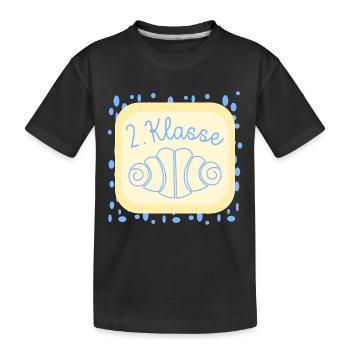 Franzbrötchen Schulkind 2. Klasse - Kinder Premium Bio T-Shirt - Schwarz - Vorne