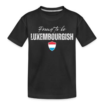 Flagge von Luxemburg, Luxemburger Stolz - Kinder Premium Bio T-Shirt - Schwarz - Vorne