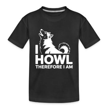 Ich heule, also bin ich ein heiserer Wolf - Kinder Premium Bio T-Shirt - Schwarz - Vorne