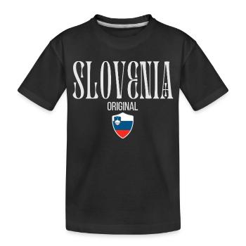 Originaire de Slovénie, né en Slovénie - T-shirt bio Premium Enfant - noir - Devant
