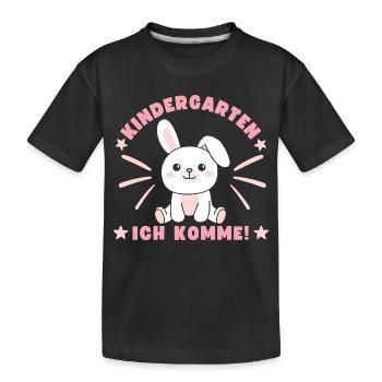 Kindergarten I'm Coming Kindergarten Child Rabbit - Kids' Premium Organic T-Shirt - black - Front