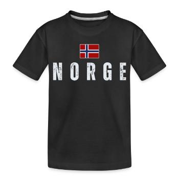 Norwegische Patriotenflagge - Kinder Premium Bio T-Shirt - Schwarz - Vorne