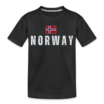 Drapeau norvégien, patriote norvégien - T-shirt bio Premium Enfant - noir - Devant