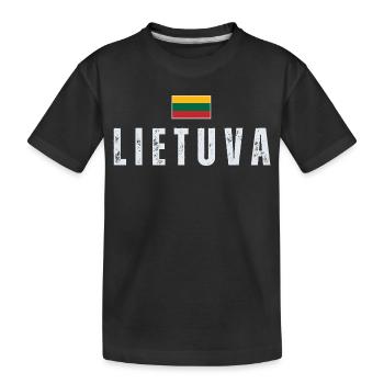 Flag of Lithuania, Lithuanian patriot - Kids' Premium Organic T-Shirt - black - Front