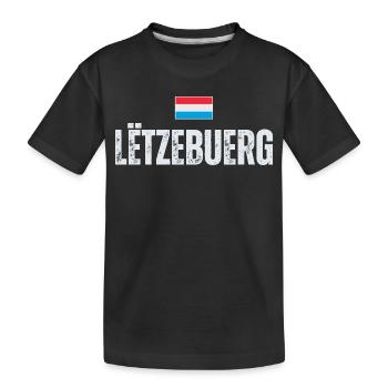 Flag of Luxembourg, Luxembourg patriot - Kids' Premium Organic T-Shirt - black - Front