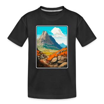 Dolomites, Italie, Montagne, Paysage, Illustration - T-shirt bio Premium Enfant - noir - Devant