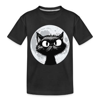 Chat de Lune Minuit - T-shirt bio Premium Enfant - noir - Devant