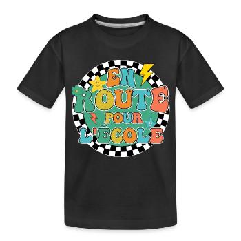 Auf dem Weg zur Schule, zurück in die Schule, Geschenk - Kinder Premium Bio T-Shirt - Schwarz - Vorne