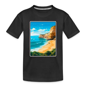 Affiche de voyage vintage de l’Algarve Portugal Paysage urbain - T-shirt bio Premium Enfant - noir - Devant
