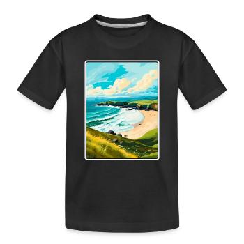 Affichage de voyage de la péninsule de Dingle en Irlande Paysage urbain - T-shirt bio Premium Enfant - noir - Devant