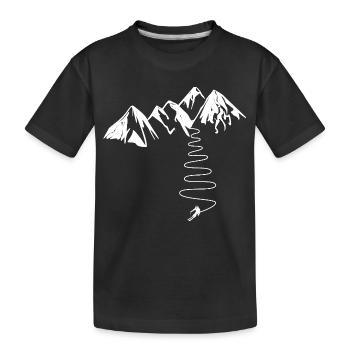 Cadeau Skieur De Haute Montagne Alpes Pyrenées - T-shirt bio Premium Enfant - noir - Devant