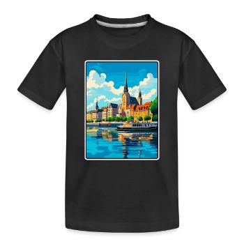Affiche de voyage vintage de Coblence, Allemagne Paysage urbain - T-shirt bio Premium Enfant - noir - Devant