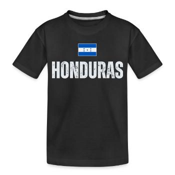 I love Honduras, Honduras flag - Kids' Premium Organic T-Shirt - black - Front