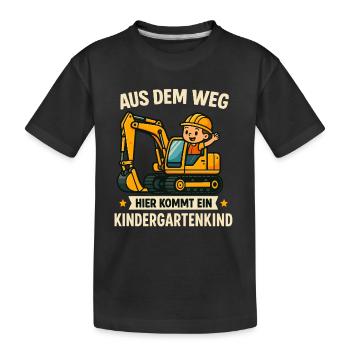 Maternelle Enfant Excavatrice Maternelle Garçon - T-shirt bio Premium Enfant - noir - Devant