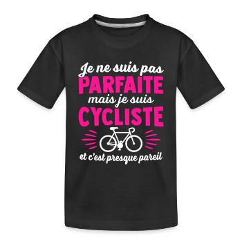 Ich bin Radfahrer und es ist fast dasselbe - Kinder Premium Bio T-Shirt - Schwarz - Vorne