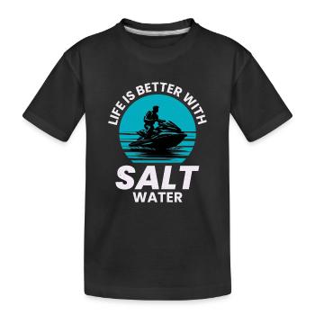 La vie est meilleure avec de l'eau salée - T-shirt bio Premium Enfant - noir - Devant