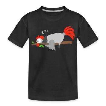 T-shirt avec motif coq « Bonne nuit » - T-shirt bio Premium Enfant - noir - Devant